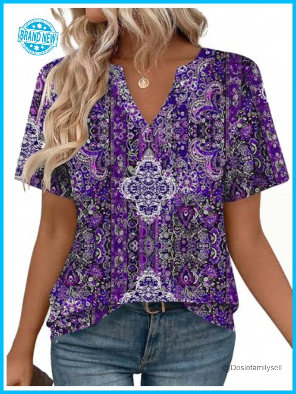 Zeagoo Womens Short Sleeve V Neck High Low Tunic Top Casual Blouse